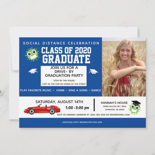 Faire-part Graduation Drive By Parade, Graduation Party (Devant)