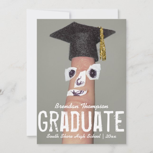 Faire-part Graduation Funny Grad Casquette Cartoon 2023 Gradu (Devant)