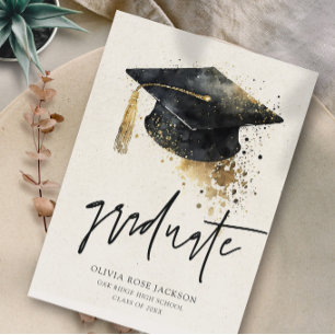 Faire-part Graduation manuscrite à la mode moderne