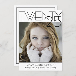 Faire-part Graduation minimaliste   Classic Script Grad Photo