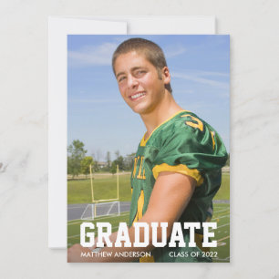 Faire-part Graduation photo sportive moderne