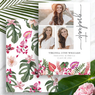 Faire-part Graduation tropicale