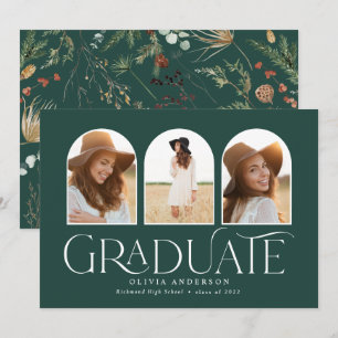 Faire-part Gradué 3 photo arche aquarelle botanique floral