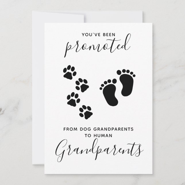 Faire-part Grand-parents Vous avez été promu Grossesse de chi (Devant)