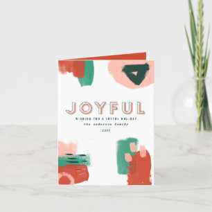 Faire-part Graphique abstrait moderne rouge, rose + vert joye
