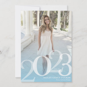 Faire-part Gras GRAD 2023 Superposition bleu clair Graduation