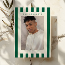 Green Sporty Stripes 2 Photo Graduation