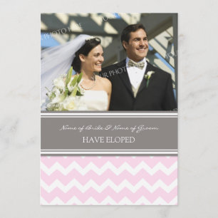 Faire-part gris rose de fugue de photo de Chevron