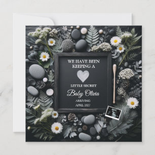 Faire-part Grossesse de Boho Noir avec Sonogramme