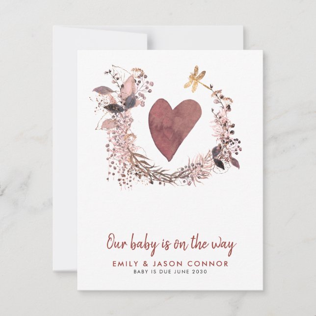 Faire-part Grossesse de la couronne cardiaque (Devant)