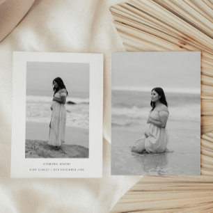 Faire-part Grossesse minimaliste blanche noire à 2 photos