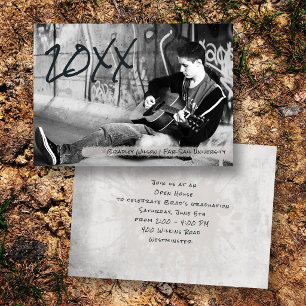 Faire-part Grunge Guy Grad High School College Photo