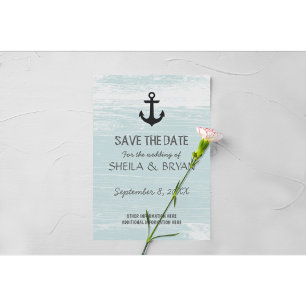 Faire-part Grunge Nautical Enregistrer la date Carte postale