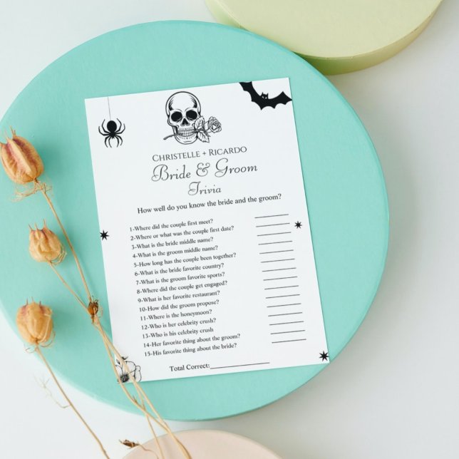 Faire-part Halloween Couple trivia jeu de douche nuptiale Car (Créateur téléchargé)