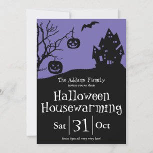 Faire-part Halloween Fête du réchauffement de la maison et no