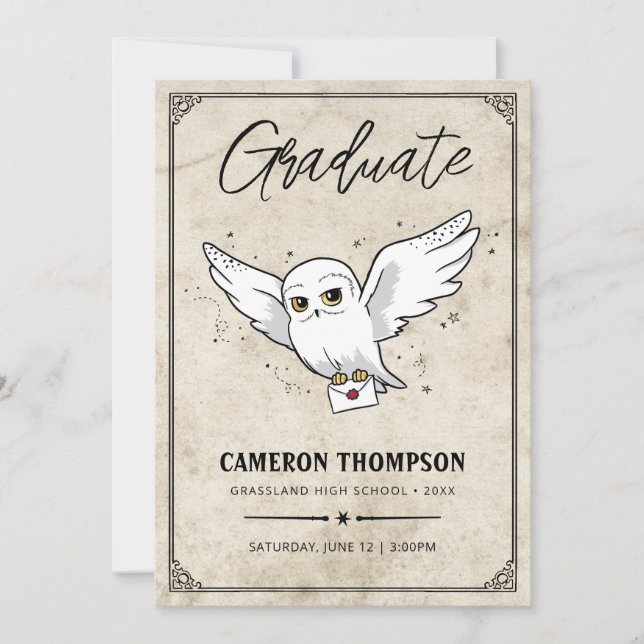 Faire-part Harry Potter | Hedwig Graduation Party (Devant)