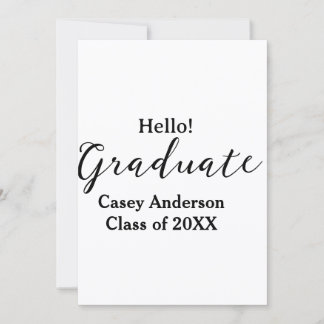 Faire-part Hello graduate class of 20XX name congrats stylish