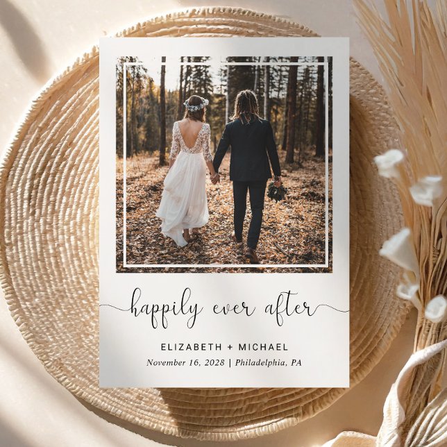 Faire-part Heureusement Jamais Après La Réception De Mariage  (An elegant Happily Ever After Party Invitation to set the tone for an unforgettable event)