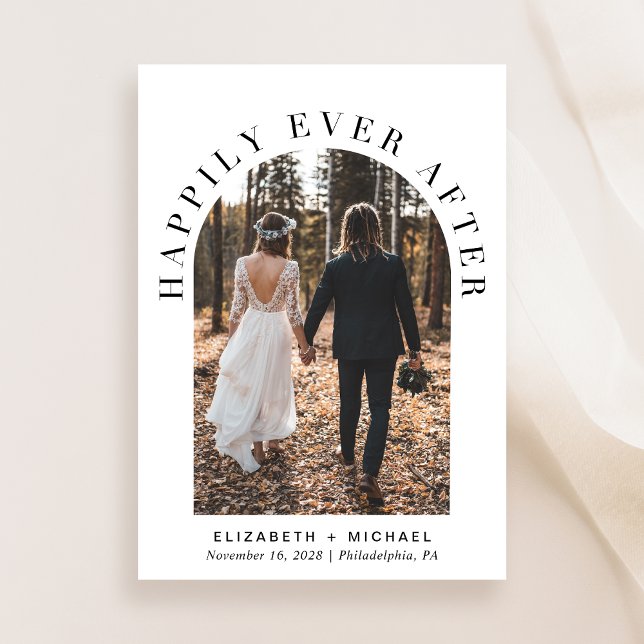 Faire-part Heureux toujours après Arch Photo Mariage (Créateur téléchargé)