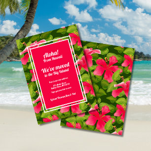 Faire-part Hibiscus hawaïen rose tropical Aloha Nous avons év