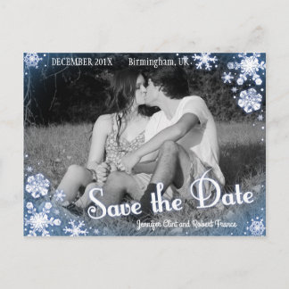 Faire-part Hiver Enregistrer la date Carte postale Flocon de 
