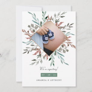 Faire-part Hiver Grossesse photo rustique