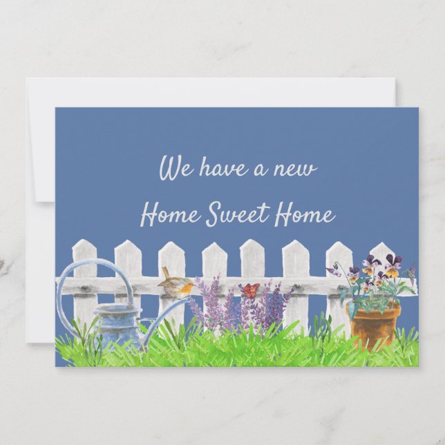 Faire-part Home Sweet Home White Picket Fence Nouvelle adress (Devant)