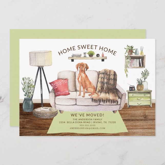 Faire-part hongrois de déplacement du chien de Viz (Devant / Derrière)