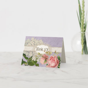 Faire-part Hydrangea et Roses teintées de thé en dentelle vin
