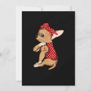 Faire-part I Love Maman Tattoo Funny Chihuahua Chien portant