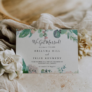 Faire-part Illustration Colorful Tropical Floral Elopement