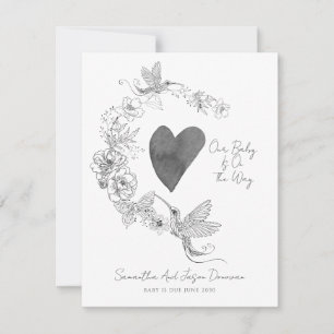 Faire-part Illustration de la grossesse en germe de coeur flo