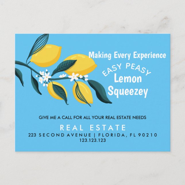 Faire-part Immobilier Open House Lemon Pop par carte postale (Devant)
