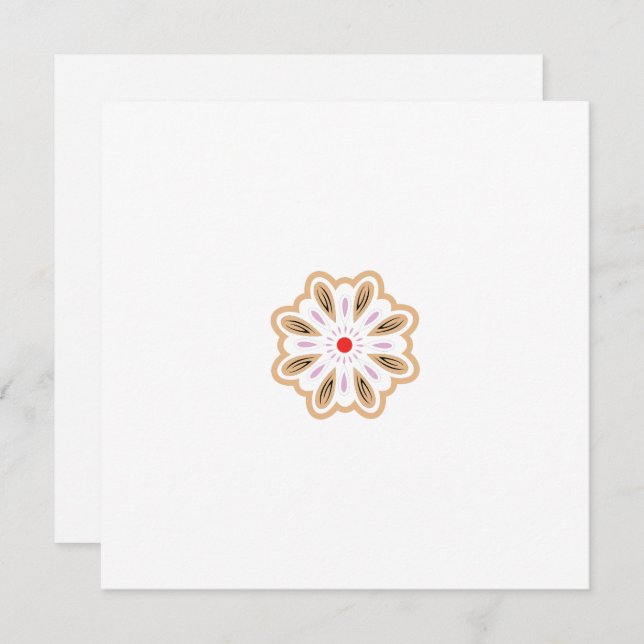 Faire-part Impression d'art floral Mandala | Décor Boho (Devant / Derrière)