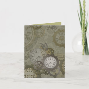 Faire-part Impression vert olive Steampunk
