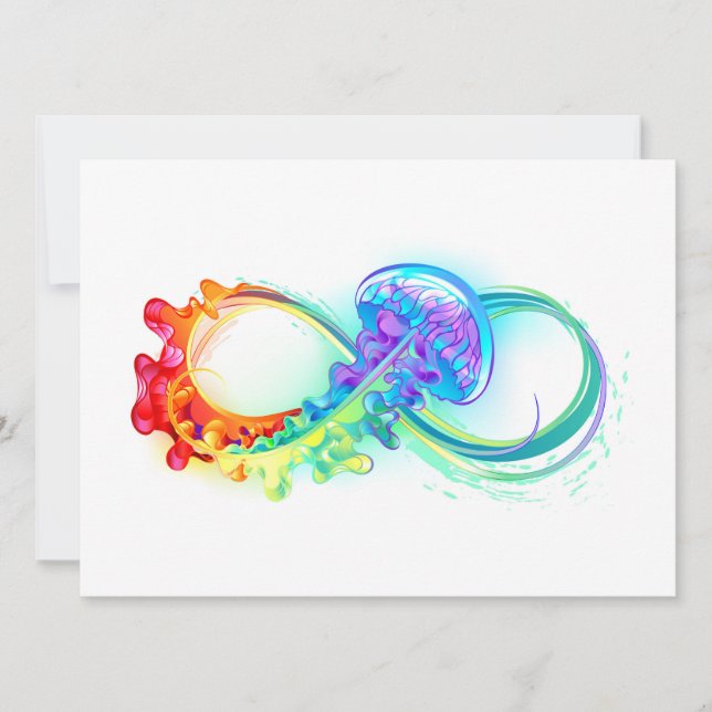 Faire-part Infinity avec Rainbow Jellyfish (Devant)