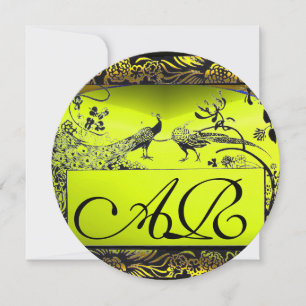 Faire-part INSÉPARABLES mariages MONOGRAM noir jaune