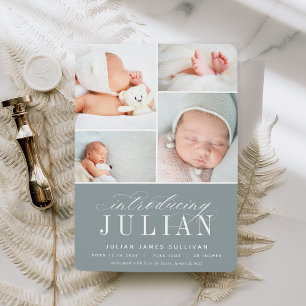Faire-part Introduction Classique   Naissance Multi Photo