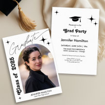 Faire-part Invitation de la fête de graduation pho
