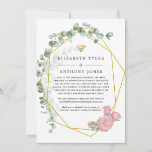 Faire-part Invités de mariage virtuel géométrique Eucalyptus 