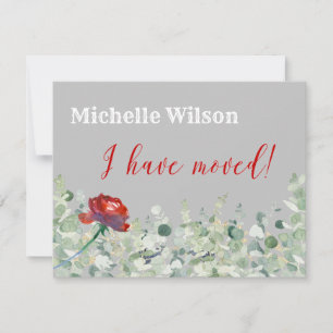 Faire-part J'Ai Déménagé Classique Eucalyptus Élégant Déménag