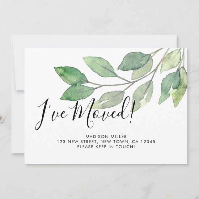 Faire-part J'ai déménagé Nouvelle Maison de la verdure (Devant)