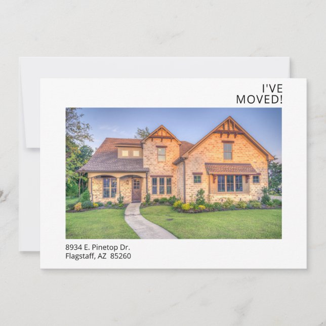 Faire-part J'ai déménagé une photo moderne (Devant)