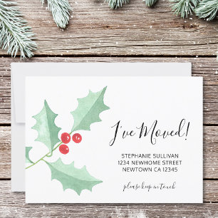 Faire-part J'ai déplacé l'aquarelle Holly Moving