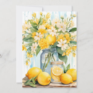 Faire-part Jar à fleurs de citron d'été