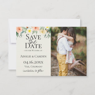 Faire-part Jardin De Fleurs Photo Enregistrer La Date
