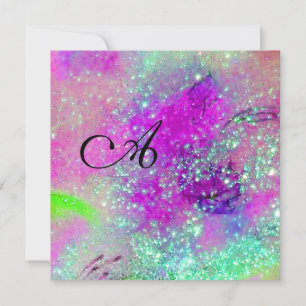 Faire-part JARDIN DES OMBRES PERDUES - monogramme, bleu