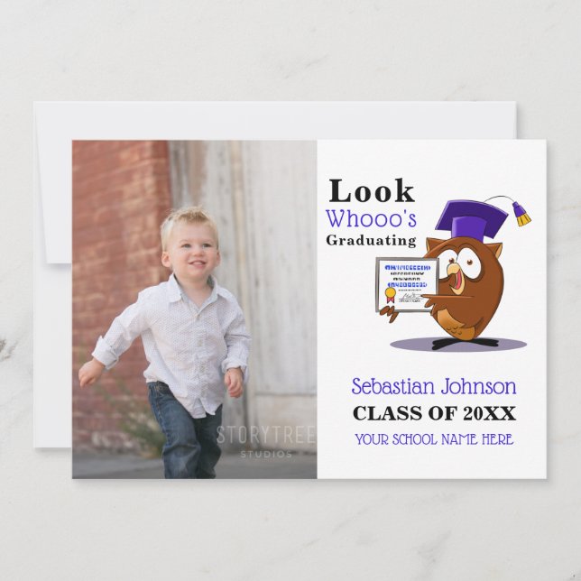 Faire-part Jardin préscolaire - Photo Graduation (Devant)