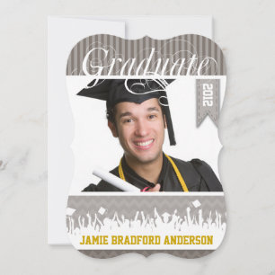 Faire-part Jaune Grey Zig Zag Senior Picture Classe