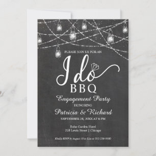Faire-part Je fais BBQ Rustic Chalk Engagement Party Invitati